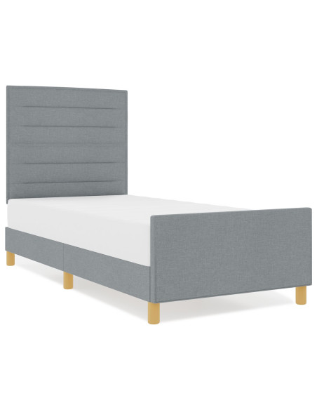 Struttura Letto Grigio Chiaro 100x200 cm Tessuto