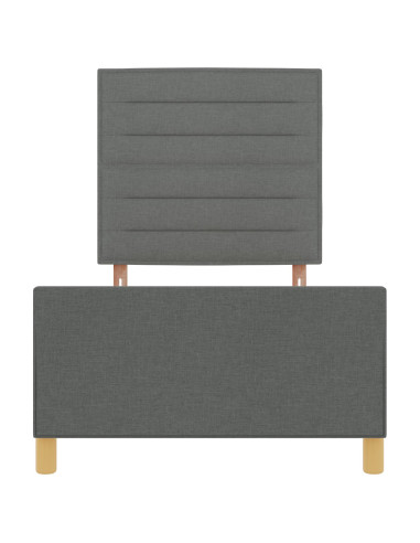 Struttura del letto Grigio scuro 90 x 200 cm Tessuto