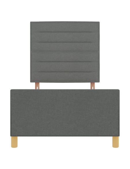 Struttura del letto Grigio scuro 90 x 200 cm Tessuto