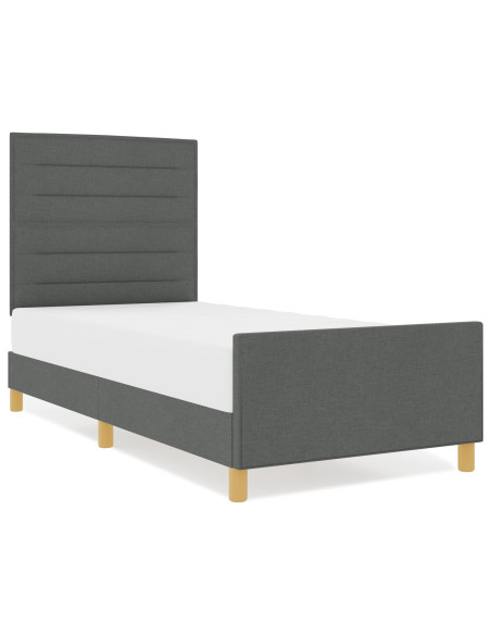 Struttura Letto in Tessuto Grigio Scuro 90x200 cm