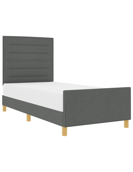 Struttura Letto in Tessuto Grigio Scuro 90x200 cm