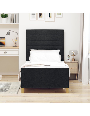 Struttura del letto con testiera Nero 90 x 200 cm Tessuto