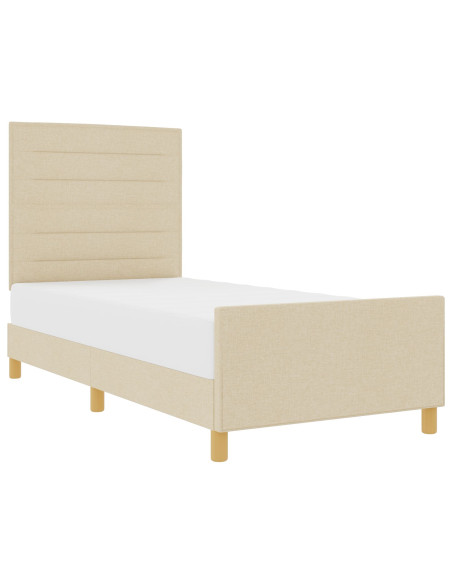 Struttura letto crema  90x190 cm in tessuto