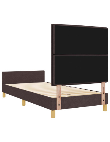 Struttura del letto Marrone scuro 90 x 190 cm Tessuto
