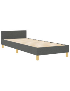 Struttura del letto Grigio scuro 90 x 190 cm Tessuto 2
