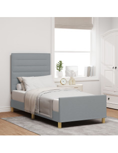 Struttura del letto Grigio chiaro 90 x 190 cm Tessuto 2