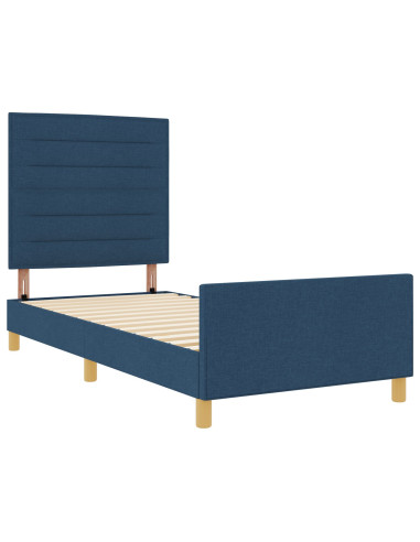 Struttura del letto con testiera Blu 80 x 200 cm Tessuto