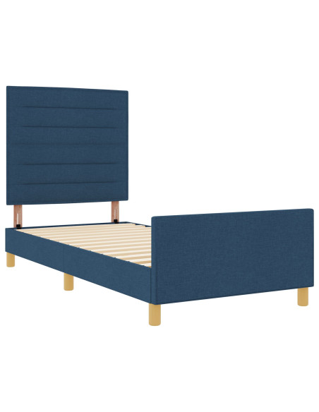 Struttura del letto con testiera Blu 80 x 200 cm Tessuto