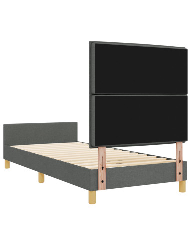 Struttura del letto Grigio scuro 80 x 200 cm Tessuto