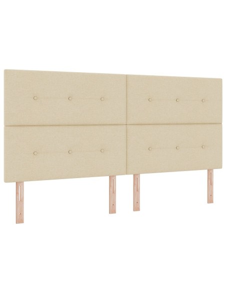 Letto a molle con materasso Crema 200 x 200 cm Tessuto