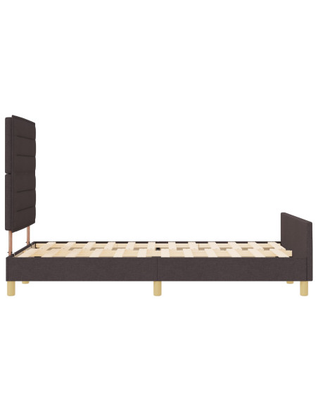 Struttura del Letto in Tessuto Marrone Scuro 140x190 cm