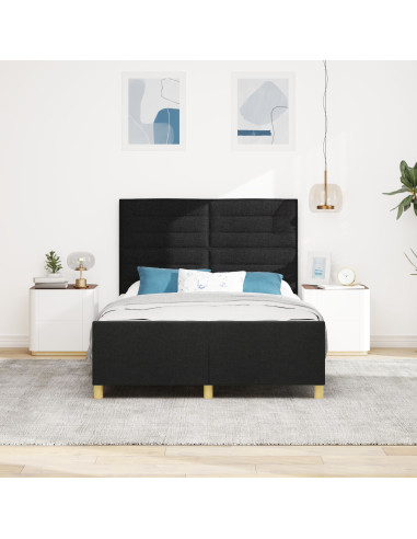 Struttura del letto con testiera Nero 140 x 190 cm Tessuto