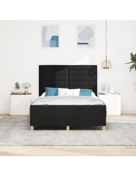Struttura del letto con testiera Nero 140 x 190 cm Tessuto