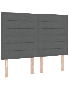 Struttura del letto Grigio scuro 140 x 190 cm Tessuto