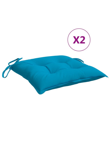 Cuscini per Sedia 2 pz Azzurro 40x40x7 cm in Tessuto Oxford