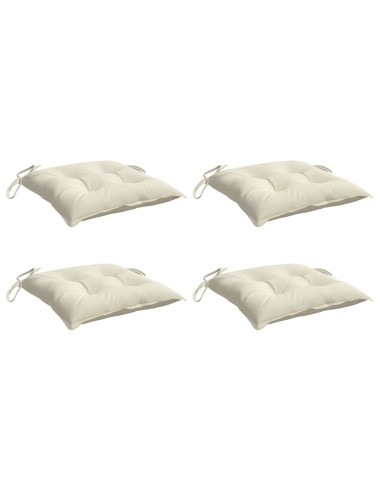 Cuscini per Sedia 4pz Bianco Crema 40x40x7 cm in Tessuto Oxford