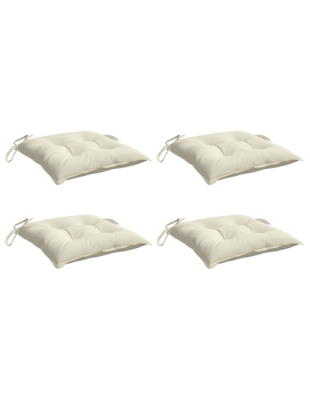 Cuscini per Sedia 4pz Bianco Crema 40x40x7 cm in Tessuto Oxford