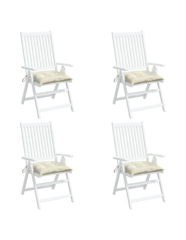 Cuscini per Sedia 4pz Bianco Crema 40x40x7 cm in Tessuto Oxford