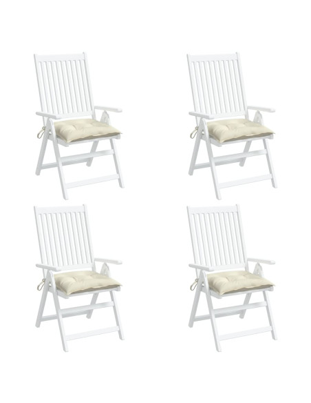 Cuscini per Sedia 4pz Bianco Crema 40x40x7 cm in Tessuto Oxford