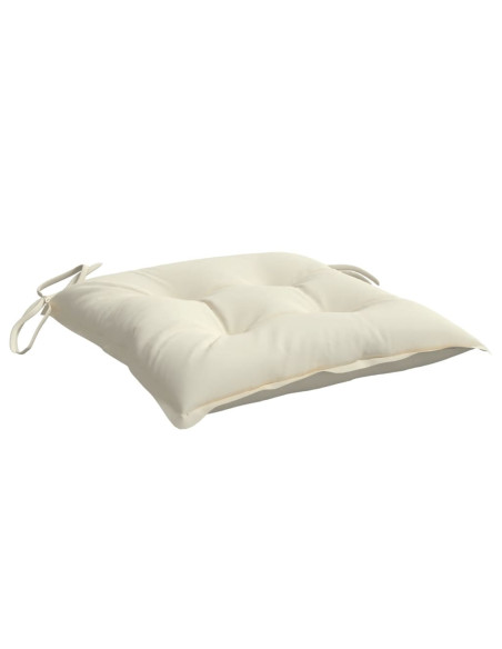 Cuscini per Sedia 4pz Bianco Crema 40x40x7 cm in Tessuto Oxford
