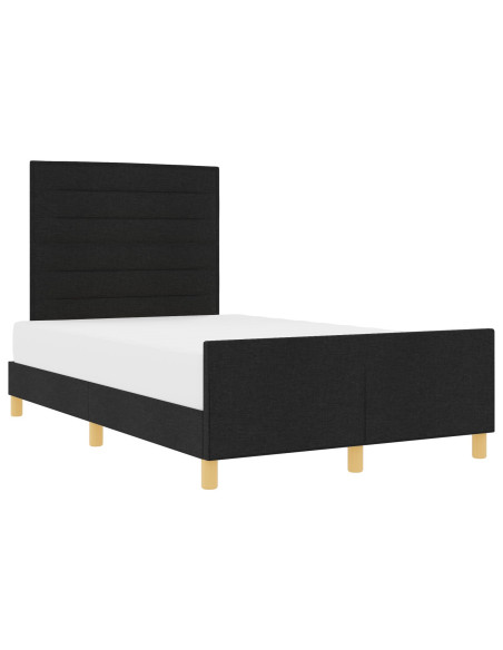 Letto Nero 120x190 cm in Tessuto