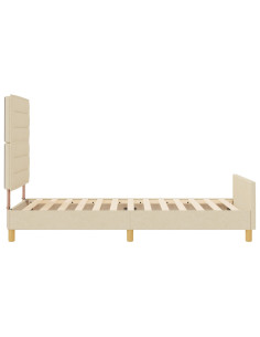 Struttura del letto con testiera Crema 100 x 200 cm Tessuto