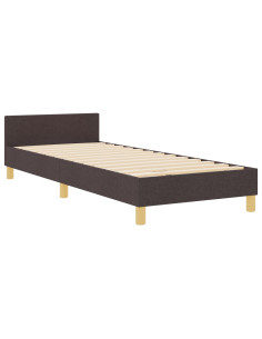 Struttura del letto Marrone scuro 100 x 200 cm Tessuto