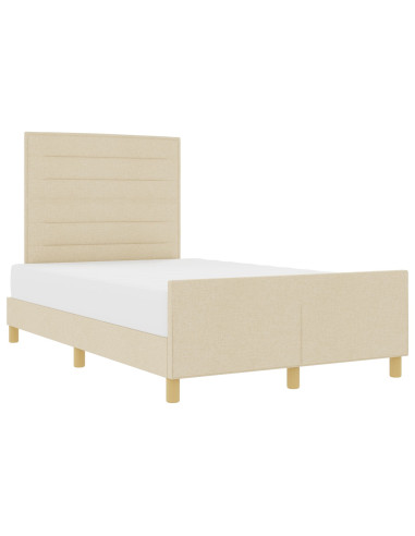 Struttura del letto con testiera Crema 140 x 190 cm Tessuto