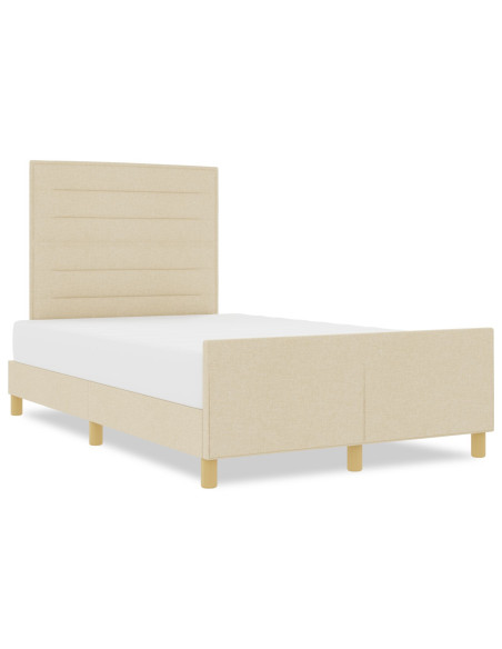 letto in tessuto crema  140x190 cm