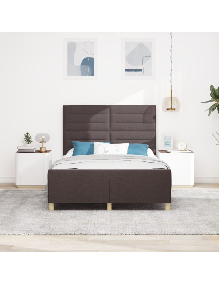 Struttura del Letto in Tessuto Marrone Scuro 140x190 cm