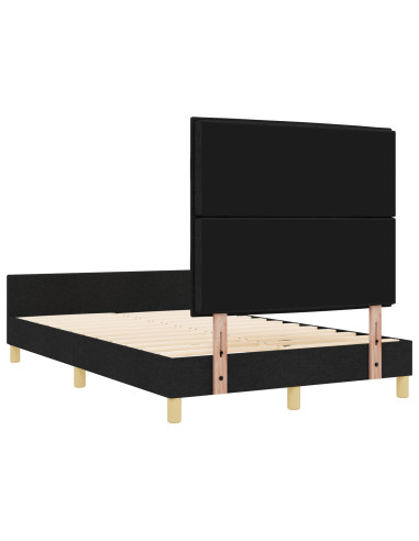 Struttura del letto con testiera Nero 140 x 190 cm Tessuto