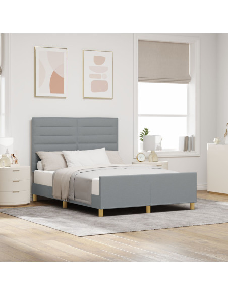 Struttura Letto Grigio Chiaro 140x190 cm Tessuto