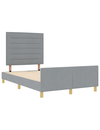 Struttura del letto Grigio chiaro 140 x 190 cm Tessuto