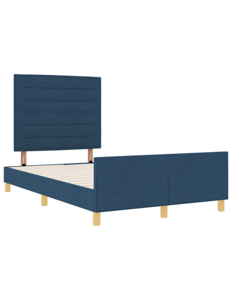 Struttura del letto con testiera Blu 120 x 200 cm Tessuto