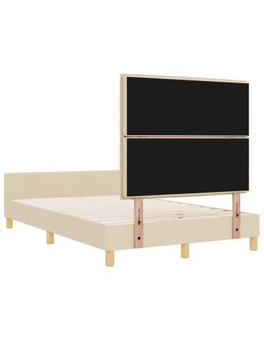 Struttura del letto con testiera Crema 120 x 200 cm Tessuto
