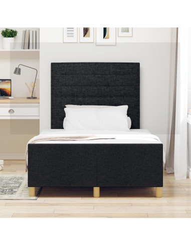 Struttura del letto Marrone scuro 120 x 190 cm Tessuto