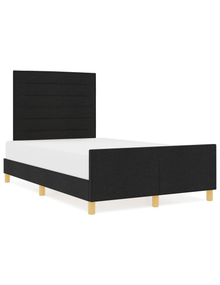 Letto Nero 120x190 cm in Tessuto