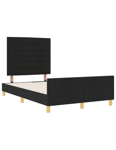Struttura del letto con testiera Nero 120 x 190 cm Tessuto