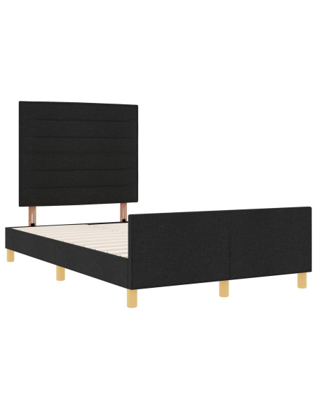 Letto Nero 120x190 cm in Tessuto