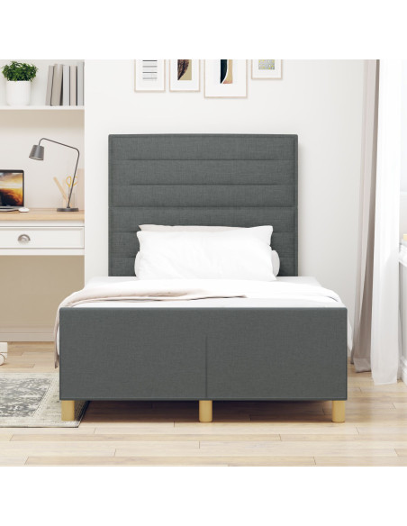 Struttura Letto in Tessuto Grigio Scuro 120x190 cm
