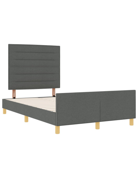Struttura Letto in Tessuto Grigio Scuro 120x190 cm