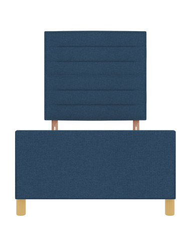 Struttura del letto con testiera Blu 100 x 200 cm Tessuto