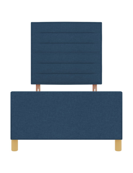 Struttura del letto con testiera Blu 100 x 200 cm Tessuto