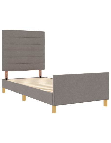 Struttura Letto Tortora 100x200 cm in Tessuto di