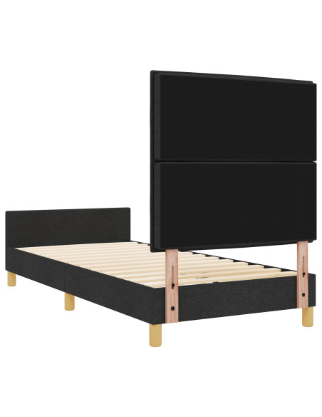 Struttura del letto con testiera Nero 100 x 200 cm Tessuto