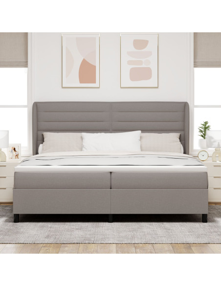 Letto a box con materasso Tortora 200x200 cm Tessuto