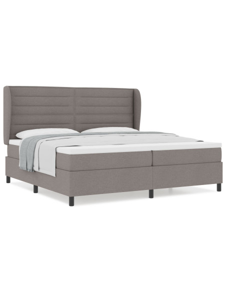Letto a box con materasso Tortora 200x200 cm Tessuto