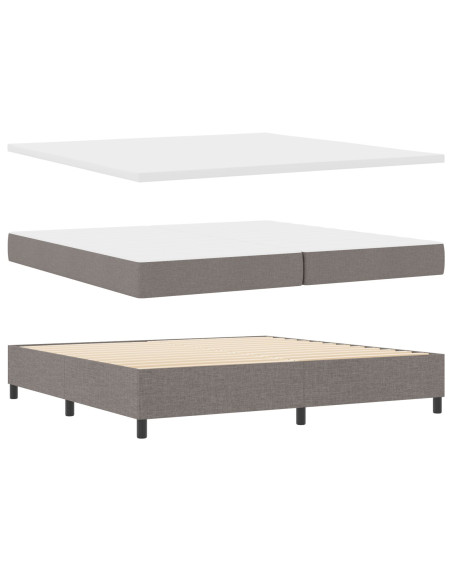 Letto a box con materasso Tortora 200x200 cm Tessuto