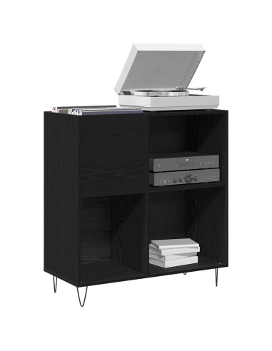 Mobile porta vinili con lo scaffale Rovere Nero 85 x 38 x 89 cm