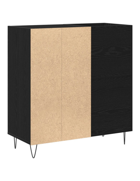 Mobile per dischi  Rovere Nero 84.5x38x90 cm Legno ingegnerizzato